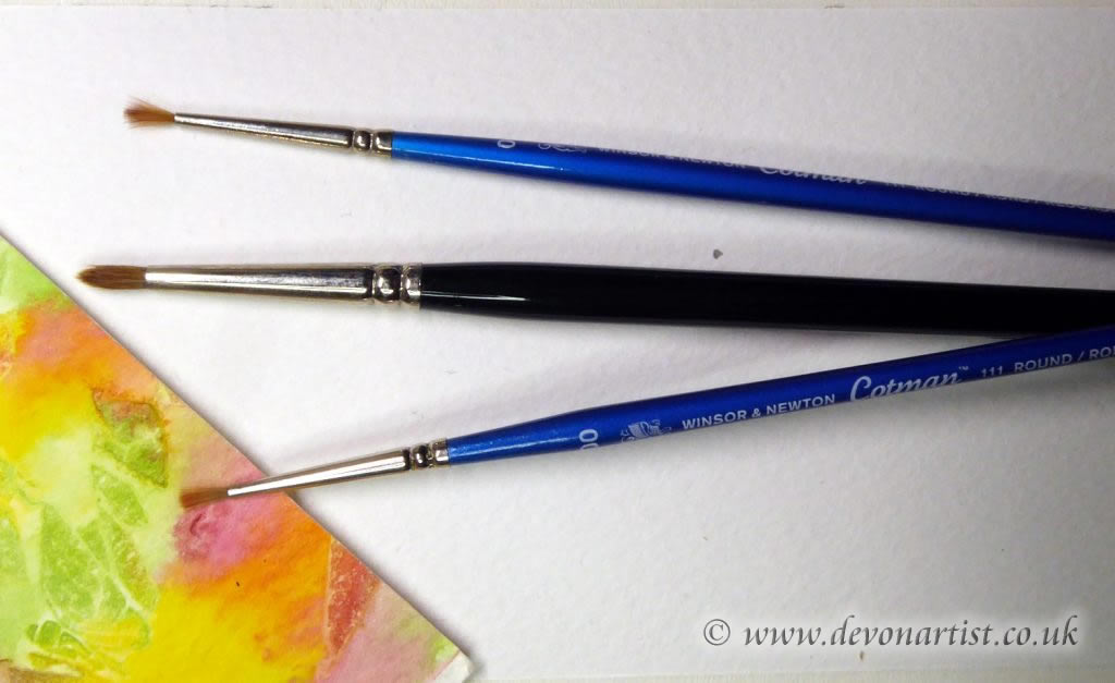 Watercolour brushes, good condition after being in a homemade brush stand