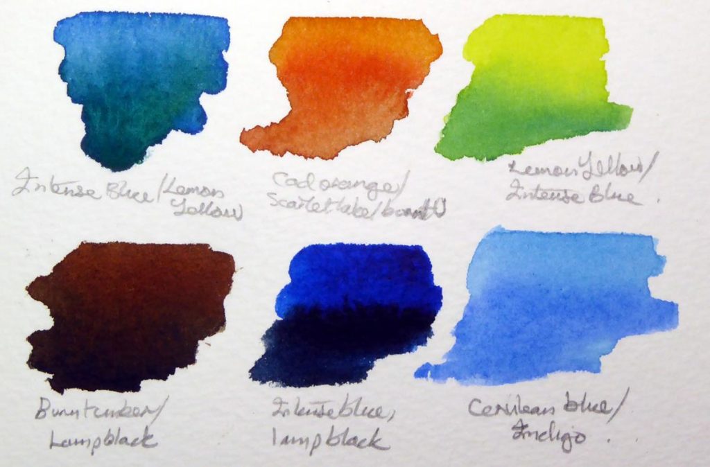 Watercolour paints for a kingfisher painting