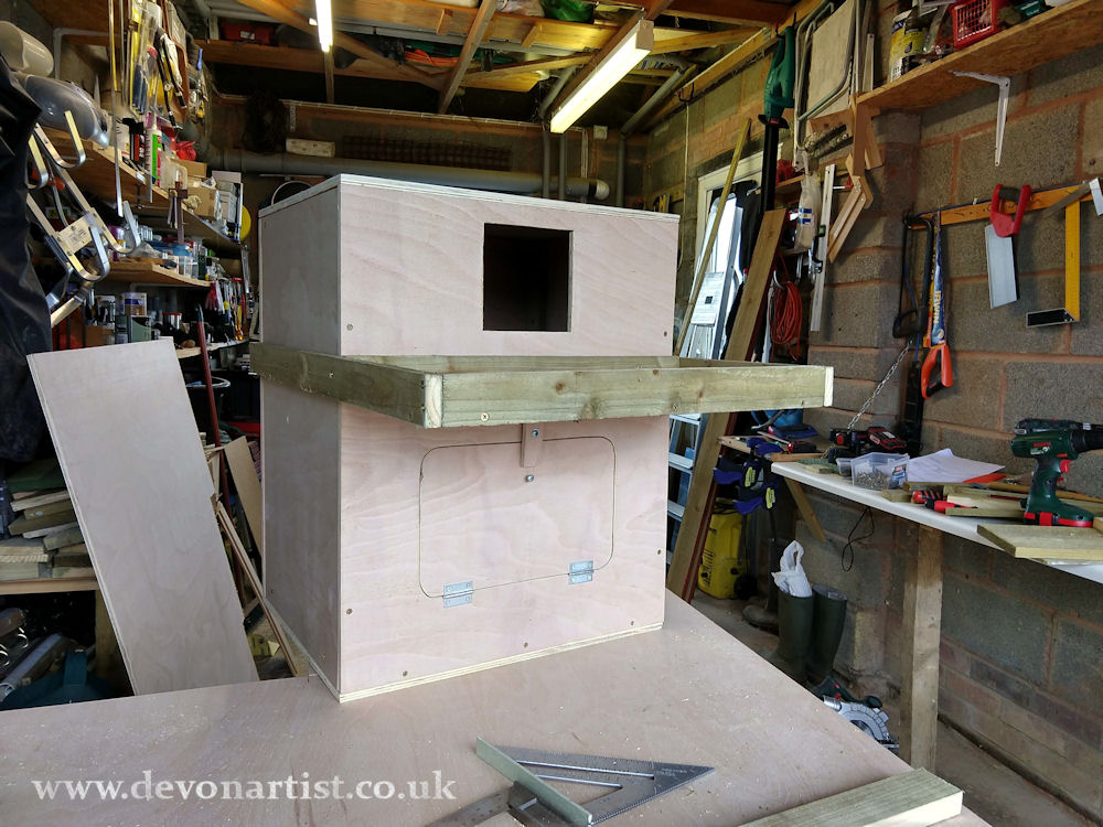 Installing a barn owl box in a Devon village, step 1